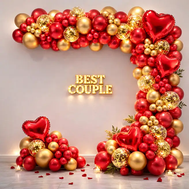Red & Gold Anniversary Decoration