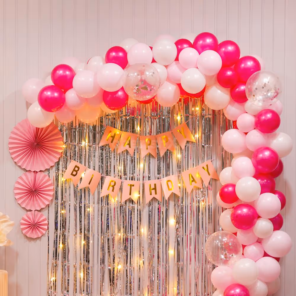 Pink and Silver Birthday Bliss Decor image 2