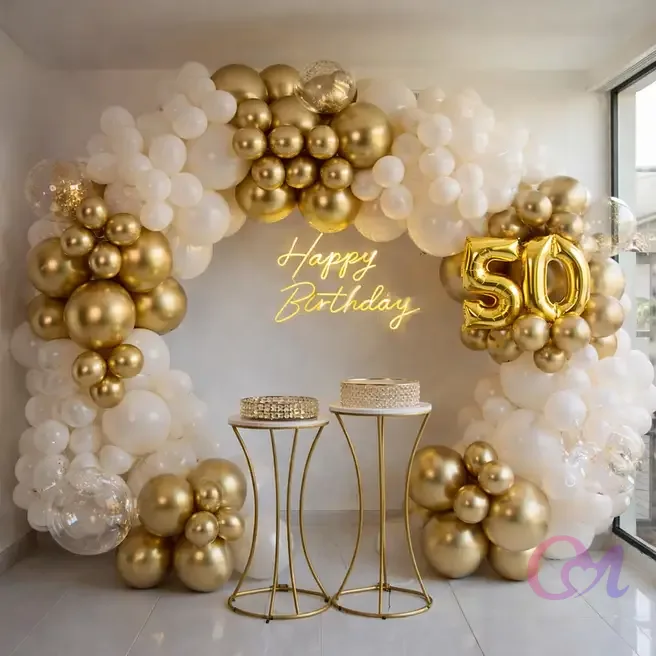 Golden Milestone Birthday Decor image 2