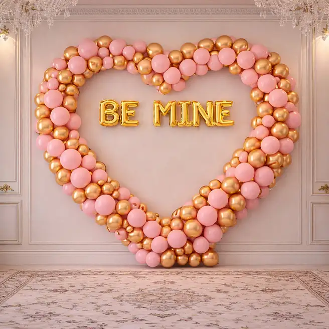 Be Mine Glowing Heart Balloon Frame image 3