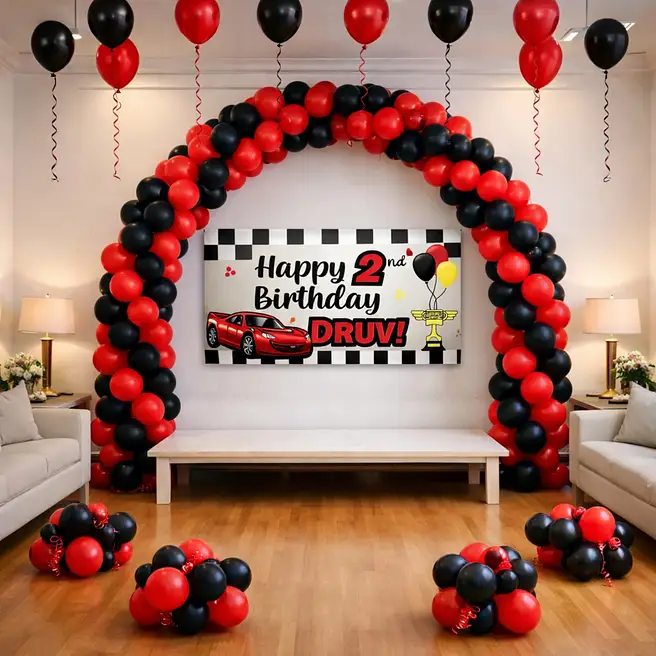 Racing Car Birthday Balloon Decor image 2