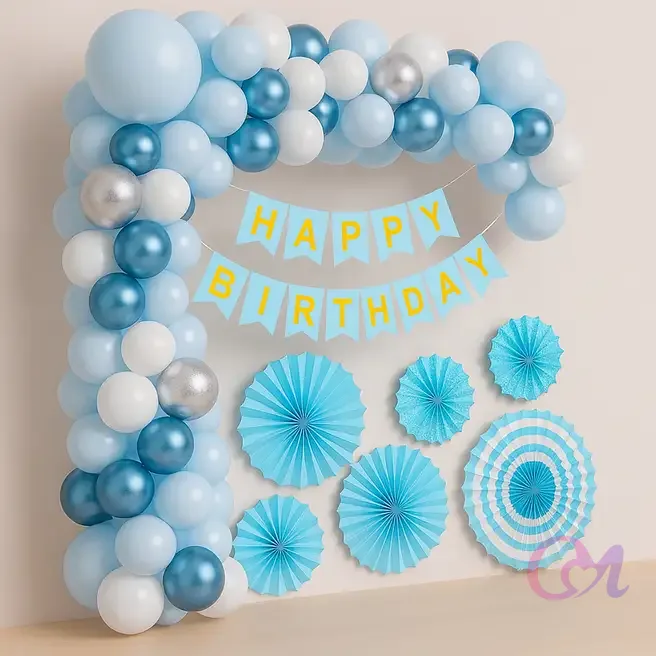 Pastel Blue Birthday Backdrop image 2
