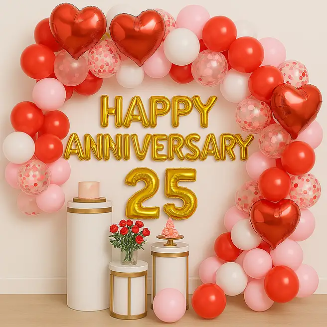 Happy Anniversary Numeric Balloon Decor