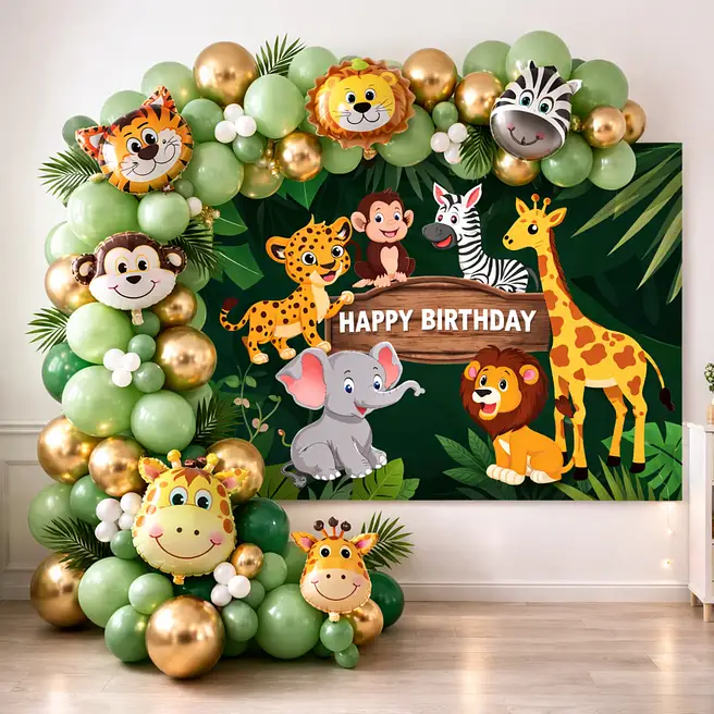 Wild Safari Kids Birthday Decoration
